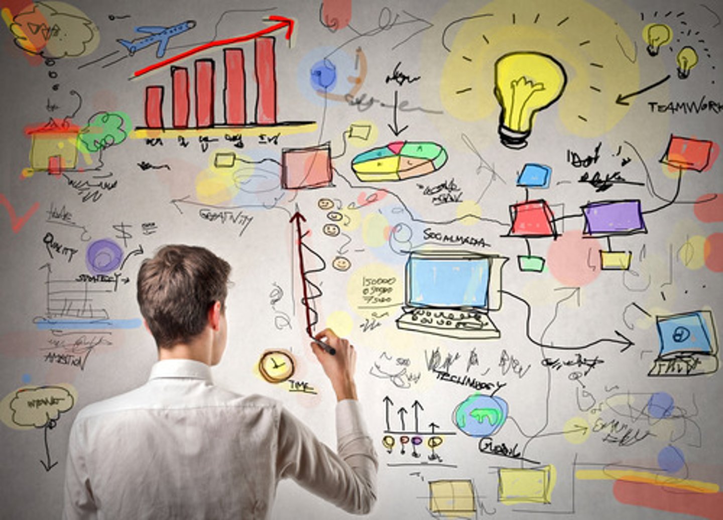 <p>(v.) /dɪˈvaɪz/ to invent a plan, system, object, etc., usually using your intelligence or imagination</p><p>E.g We need to ..............some sort of system whereby people can liaise with each other.</p>