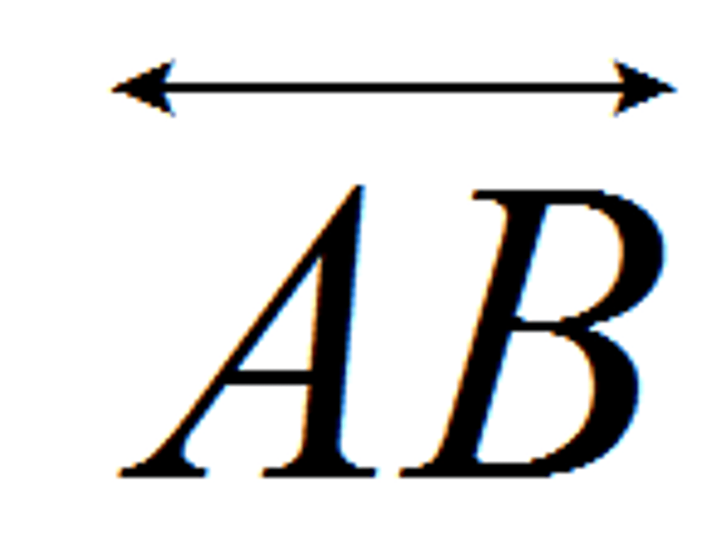 <p>two points in any order and the line symbol &lt;-&gt; above it or write out "line" with a lowercase letter; line "s" in cursive</p>