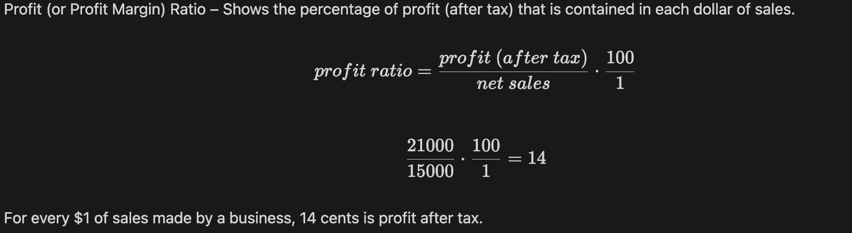 <p>gross profit, profit → if higher it means increased profit over the year</p><p></p><p></p>