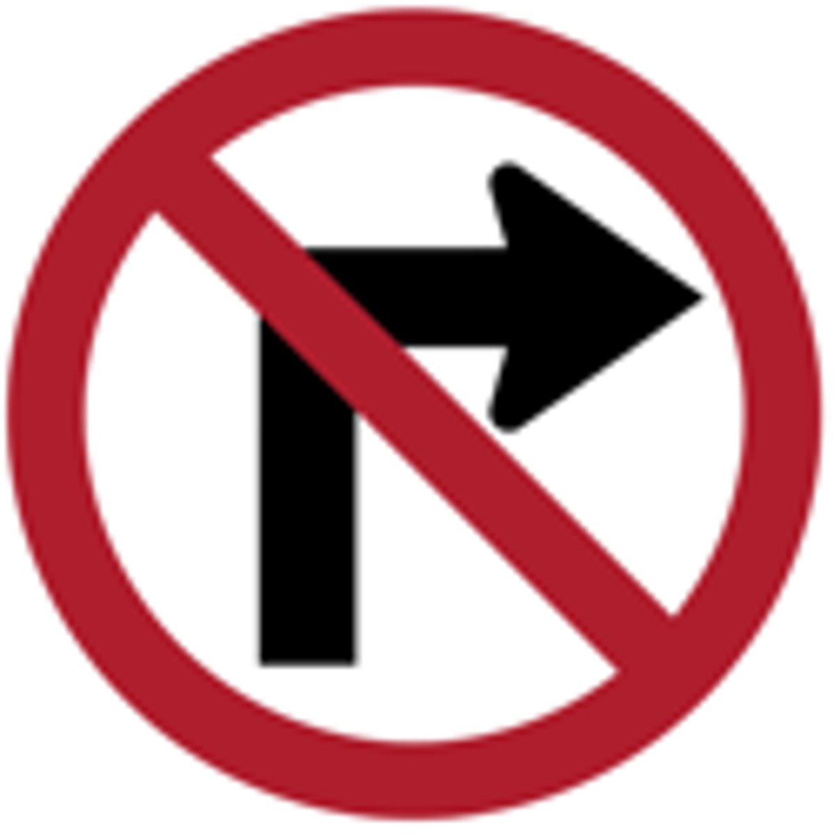 <p>No right turn permitted</p>