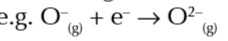 <p>enthalpy change when 1 mole of gaseous 2- ions is made from 1 mole of gaseous 1- ions</p>