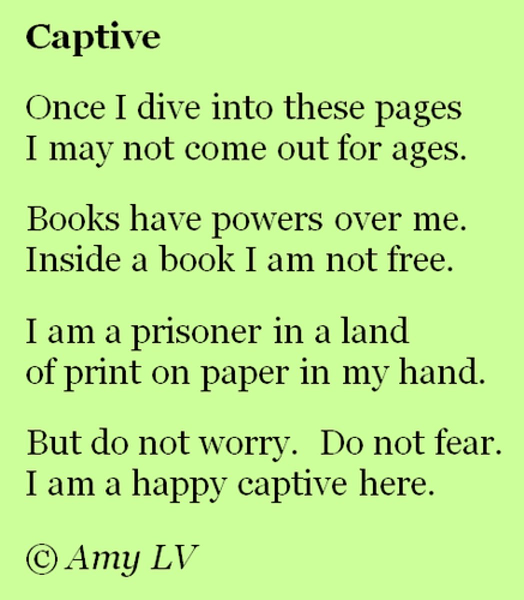 <p>Poem made by groups of two consecutive lines of poetry that rhyme (don't have to be stanzas)</p>