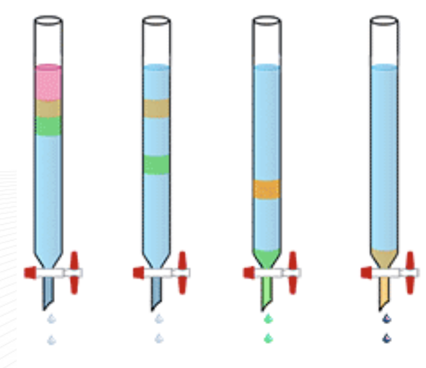 <p><span>Silica gel is a </span><strong><mark data-color="rgba(0, 0, 0, 0)" style="background-color: rgba(0, 0, 0, 0); color: inherit;">polar stationary phase</mark></strong><span> in column chromatography. If the sample is highly adherent to the silica gel, what color is that sample in the diagram? Is the sample polar/nonpolar?</span></p>
