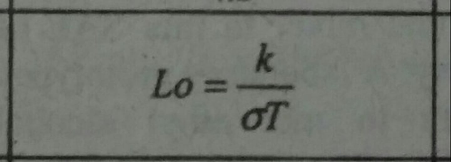 <p>A proportionality constant that relates the thermal conductivity, k with electrical conductivity, θ.</p>