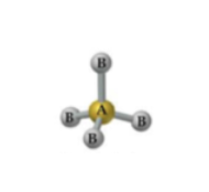 <p>Tetrahedral geometry with a 109.5° bond angle.</p>
