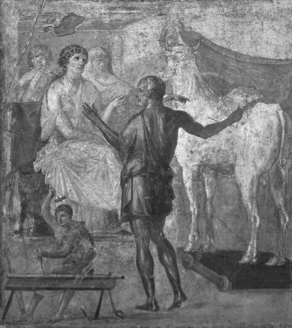 <p>Figure 6.1: Who is the bearded, balding craftsman presenting the constructed cow?</p>