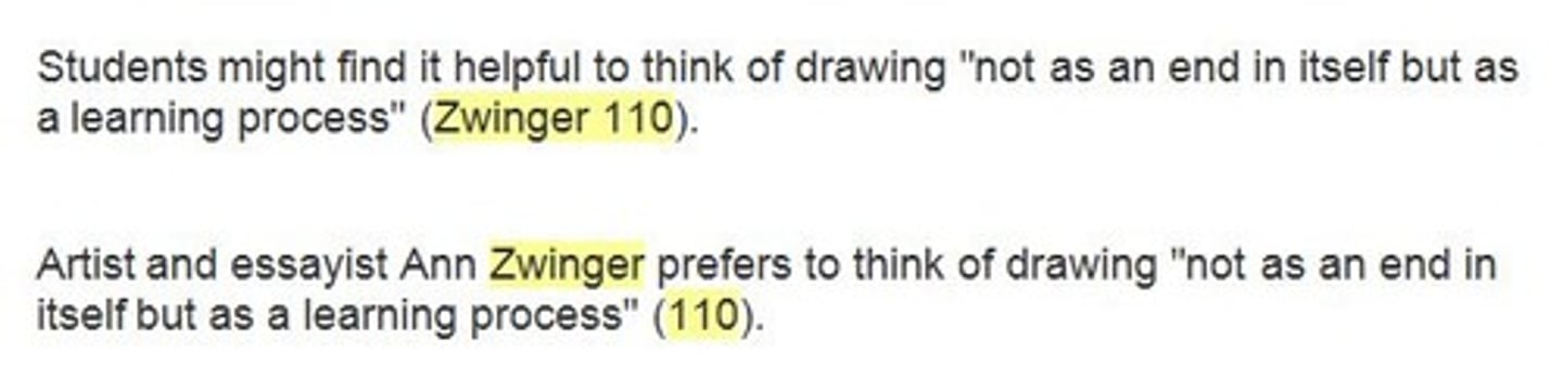 <p>used to help readers easily find the sources in the References page that correspond to your referenced passage</p>
