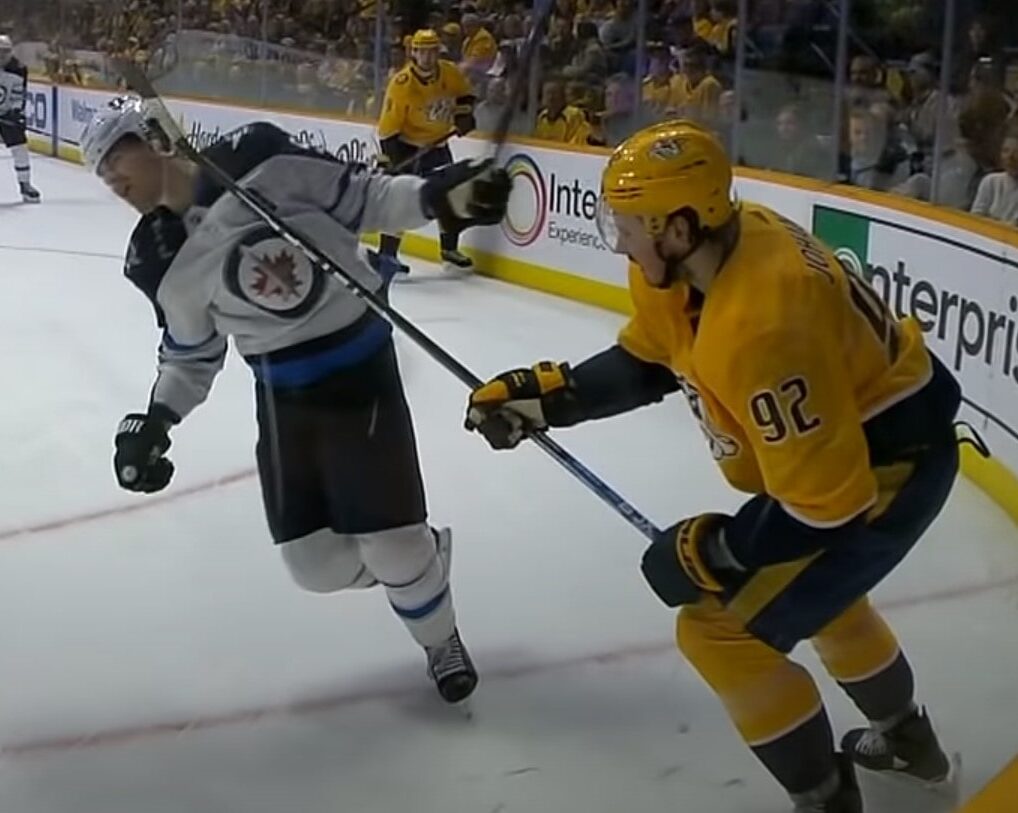 <p><span><span>Is a penalty when a player lifts the blade of the stick above their waist, winds up, or follows through when attempting a shot.</span></span></p>