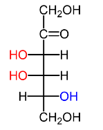 <p>name this monosaccharide:</p><p>KETOSE - - +</p>