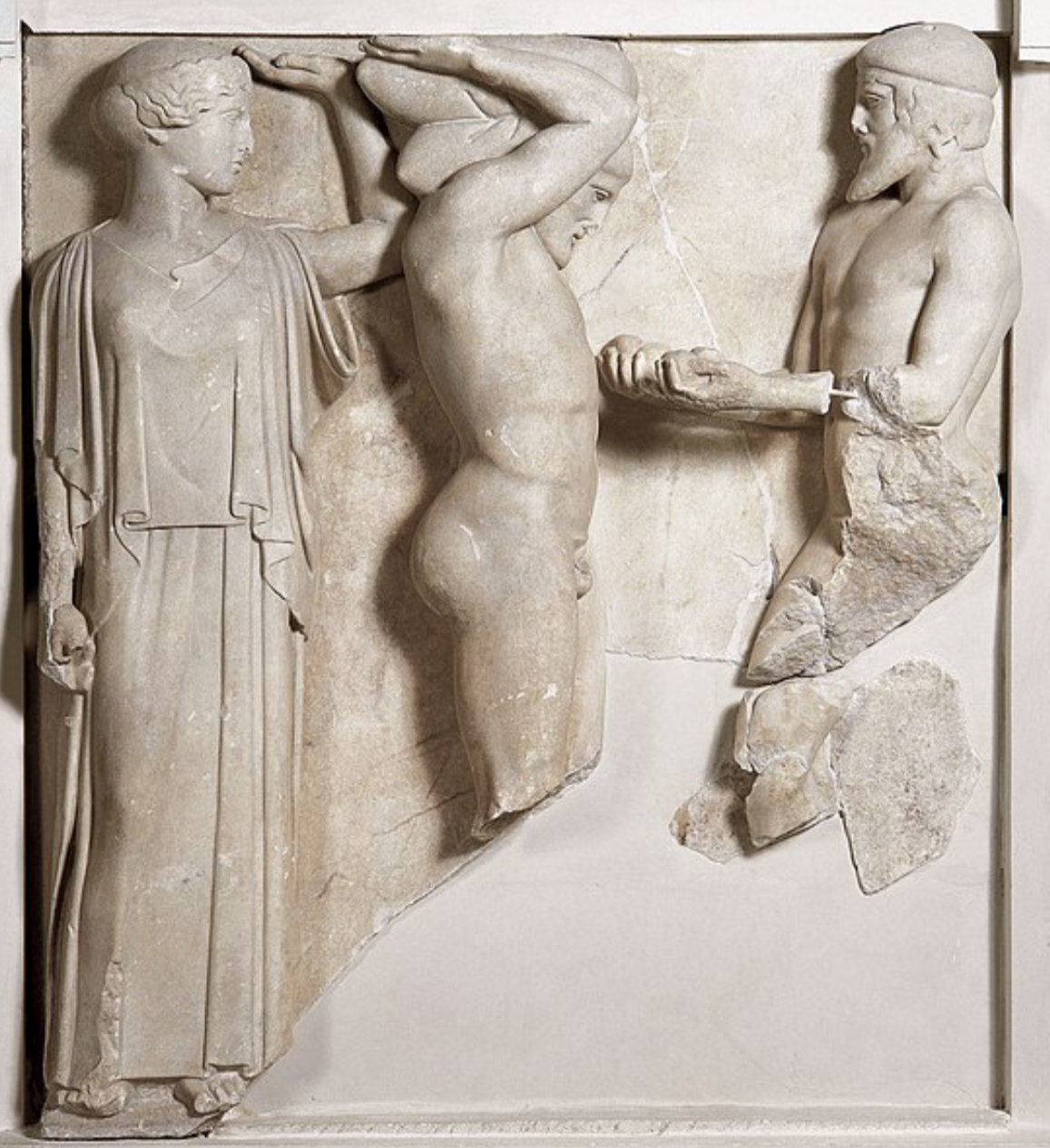 <p>How tall is this metope? And how wide? Give in metres</p>