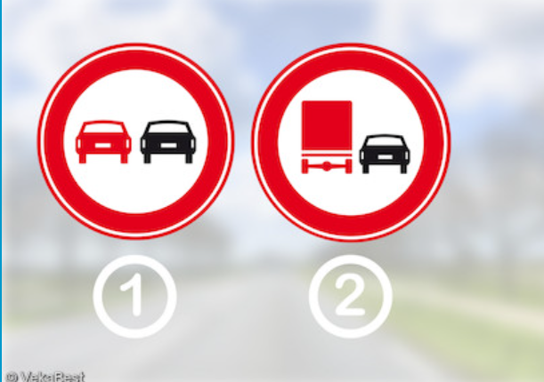 <p><span>Which of these traffic signs allow buses to overtake you?</span></p>