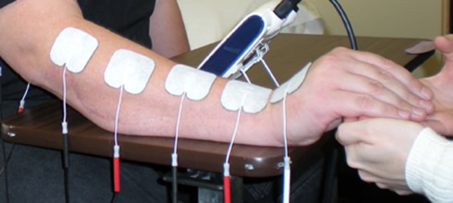 <p>facilitates muscle contraction and promotes normal muscle movement to treat conditions such as muscle atrophy, muscle weakness, peripheral neuropathy, muscle spasm</p>