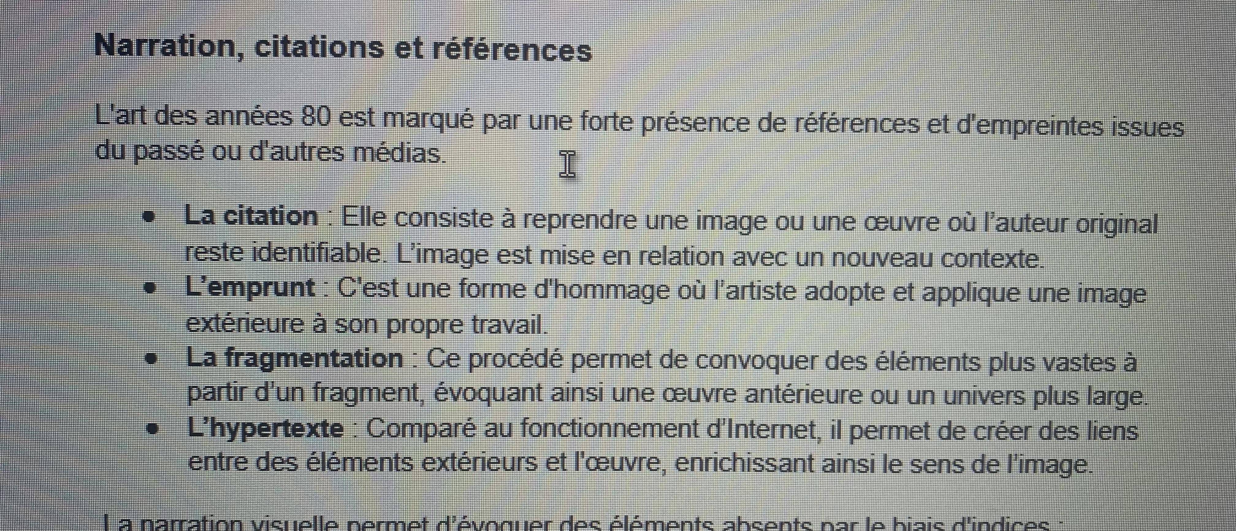 <p>Les procédés du Neo expressionnisme</p>