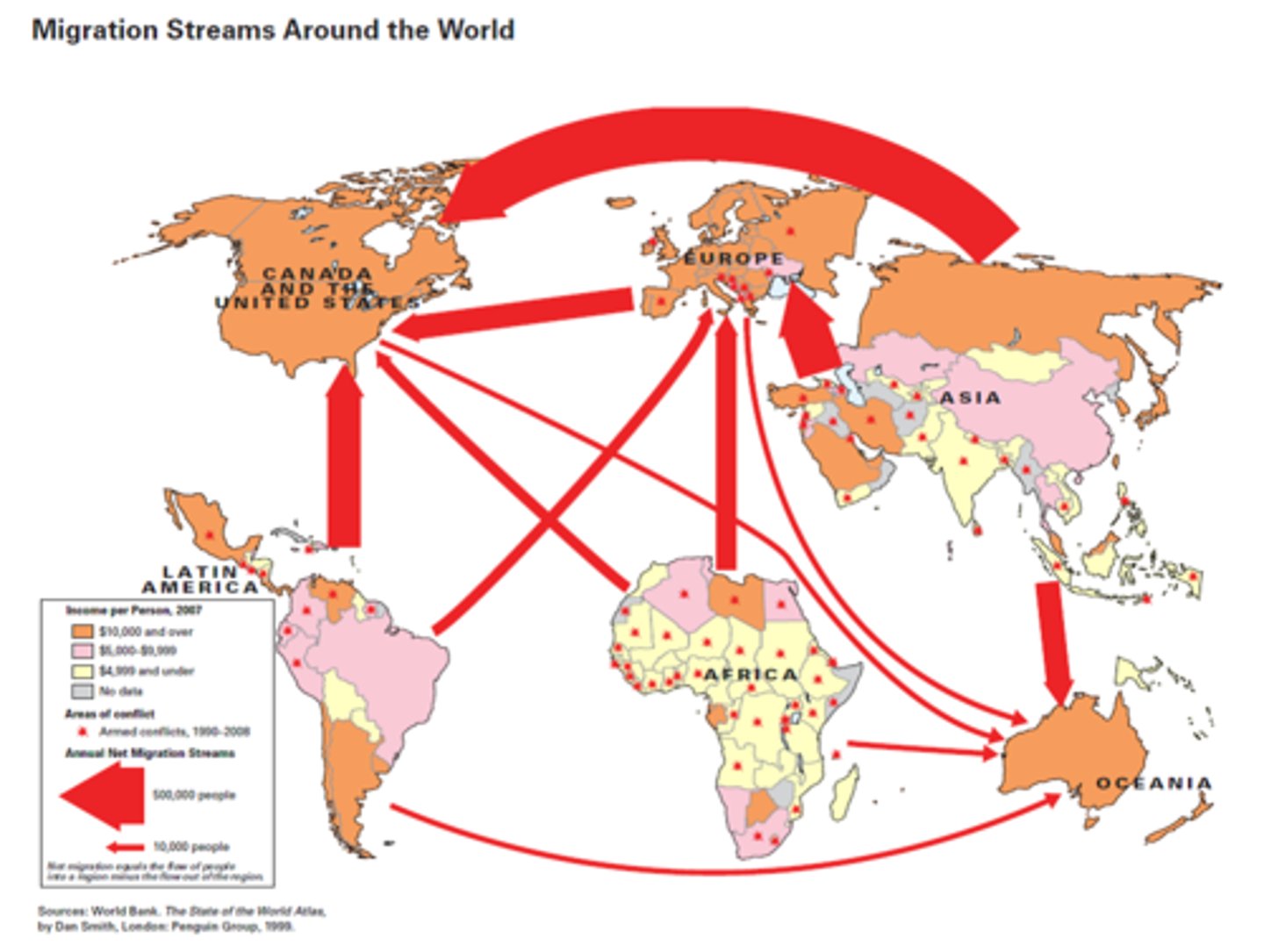 <p>the constant flow of migrants from one country into another country</p>