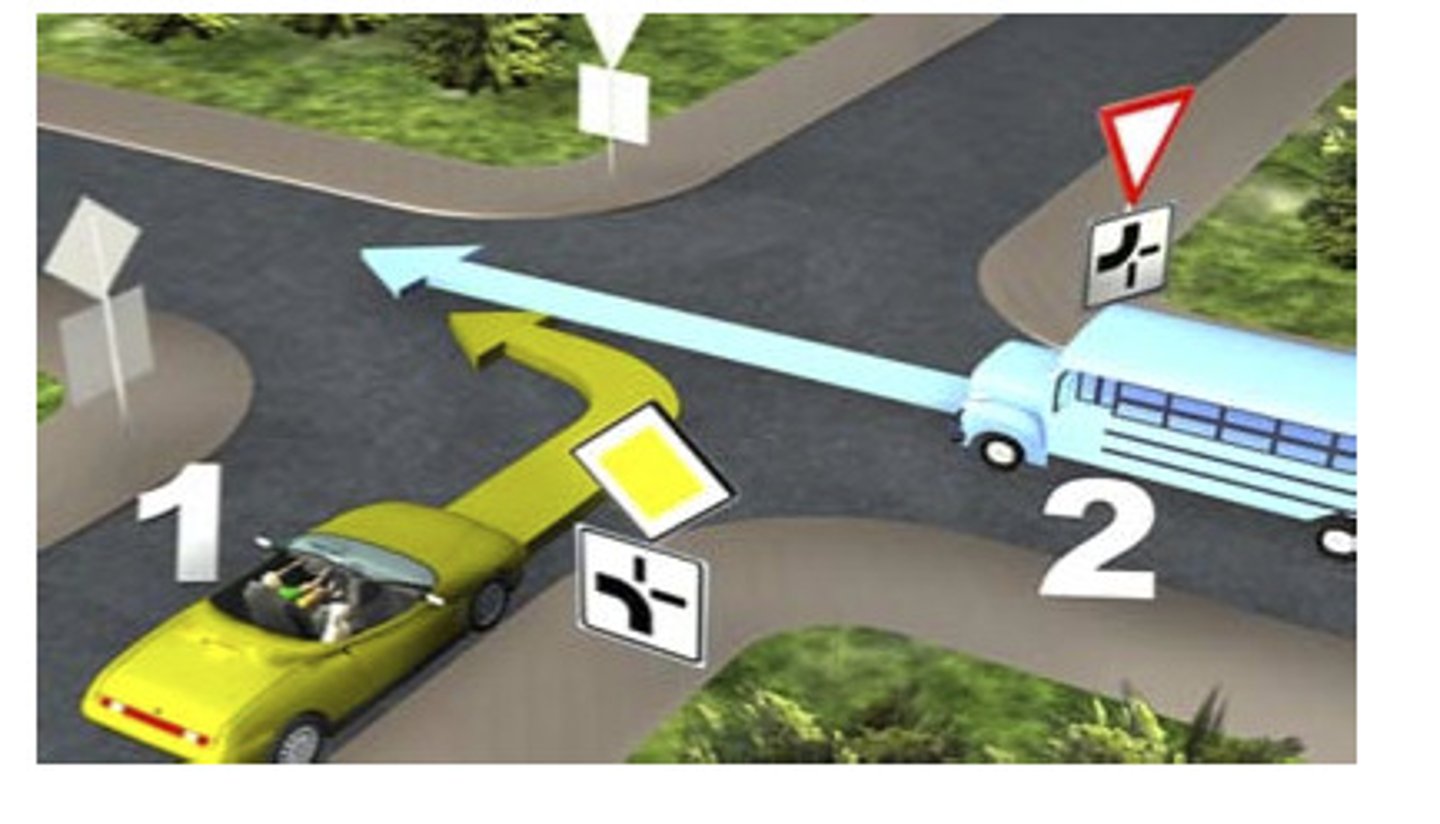 <p>Before vehicle 2.</p>