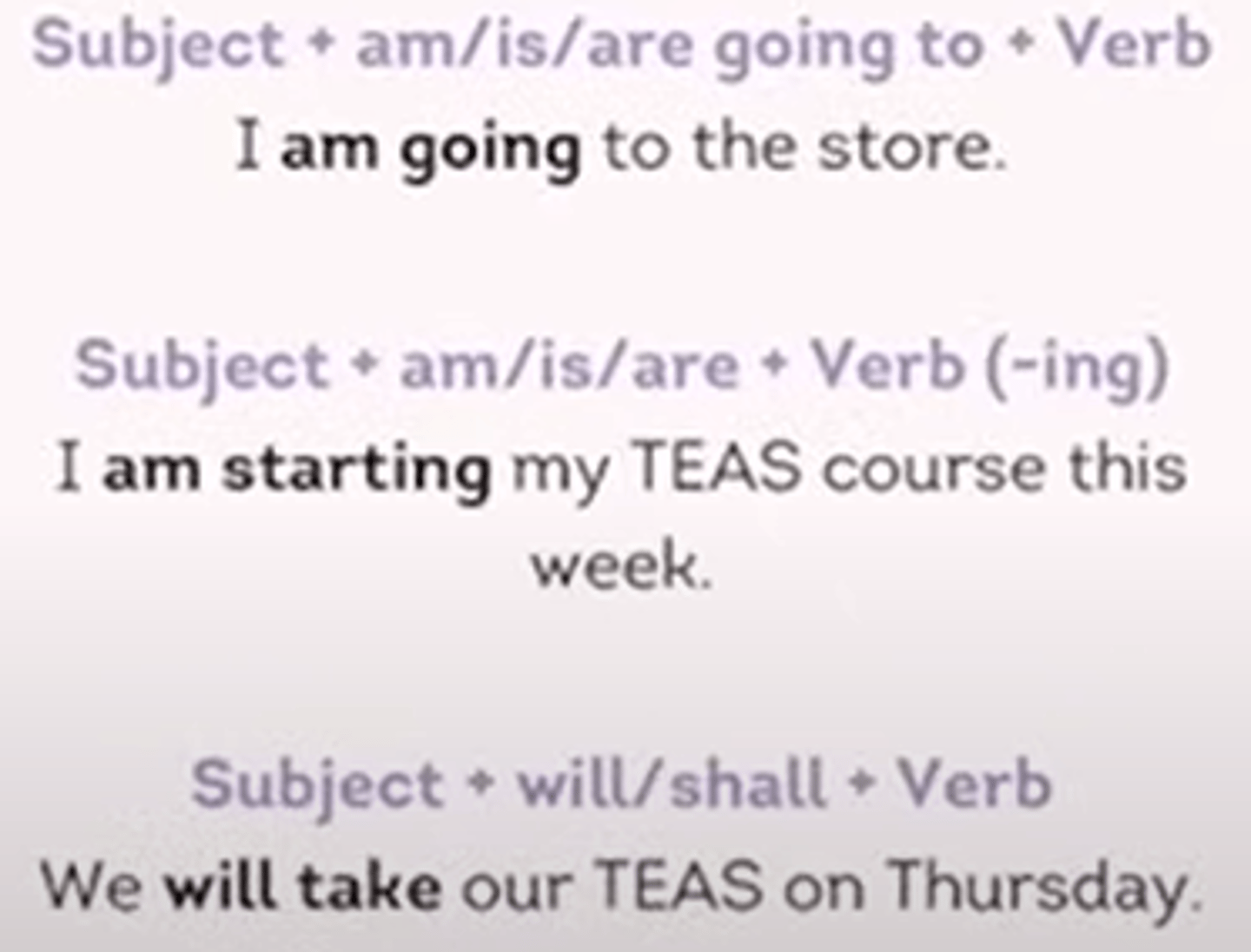 <p>An action that hasn't happened yet.</p>