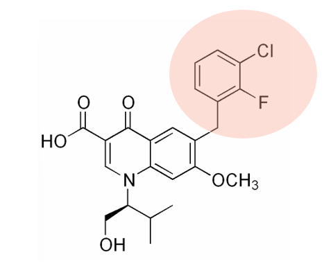 <p>what is this highlighted structure of elvitegravir?</p>