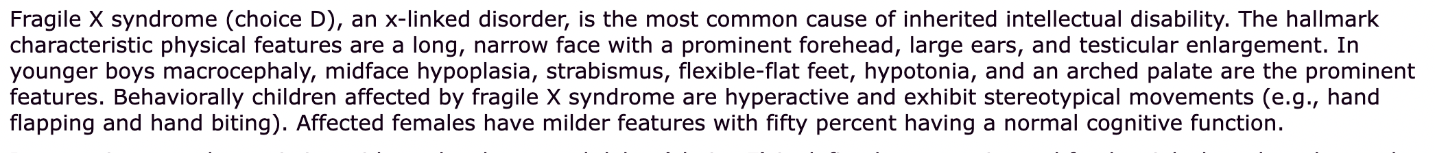<p>Fragile X</p>