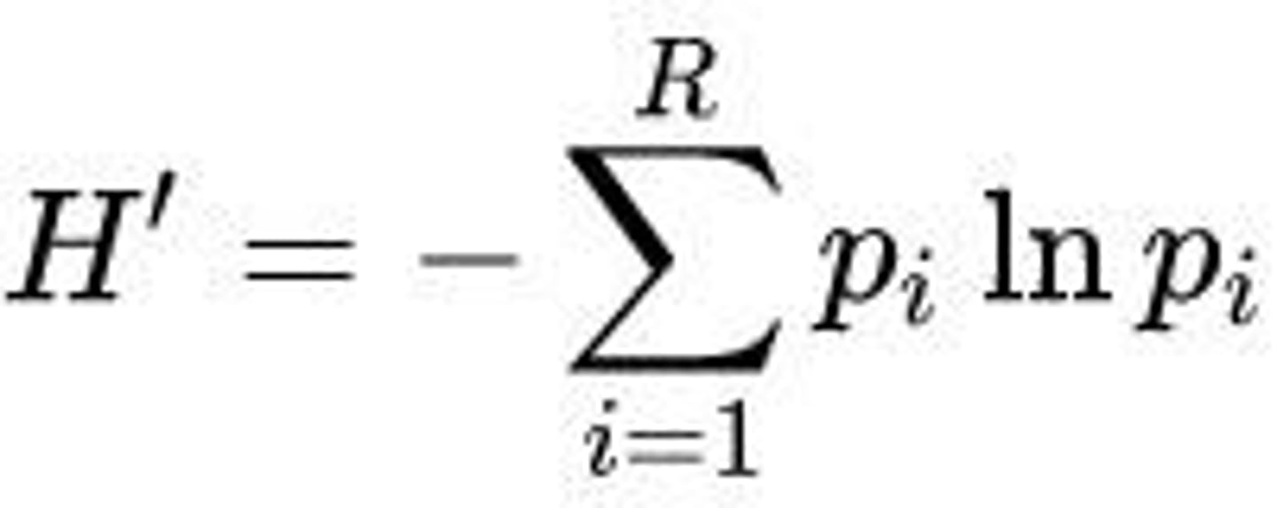 <p>Quantifies the uncertainty in predicting the species identity of an individual that is taken at random from the dataset.</p>