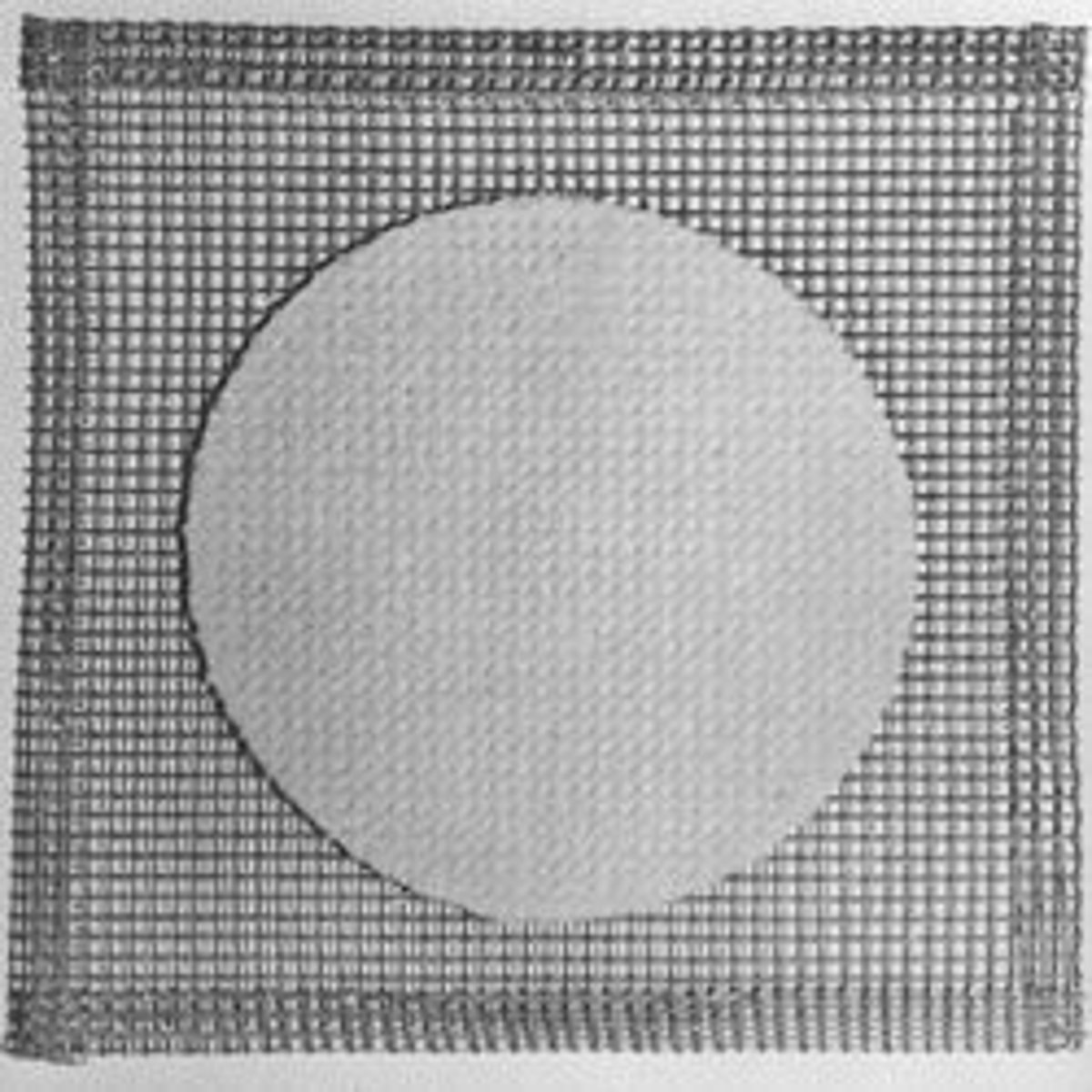 <p>Thin, transparent fabric with a loose open weave placed on top of tripod for support e.g. of beaker in evaporation method for separating solute from solution</p>