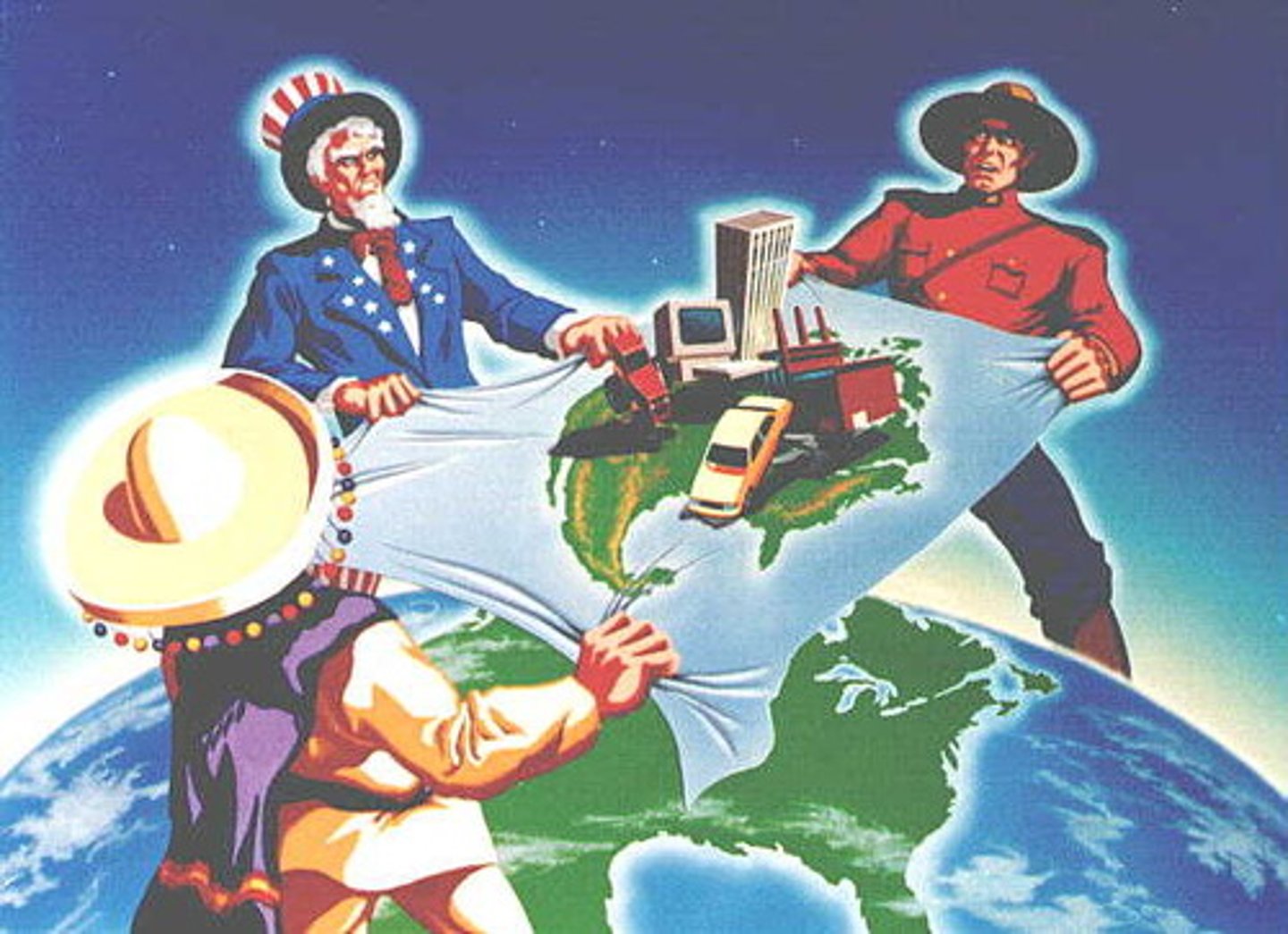 <p>North American Free Trade Agreement; allows open trade with US, Mexico, and Canada.</p>