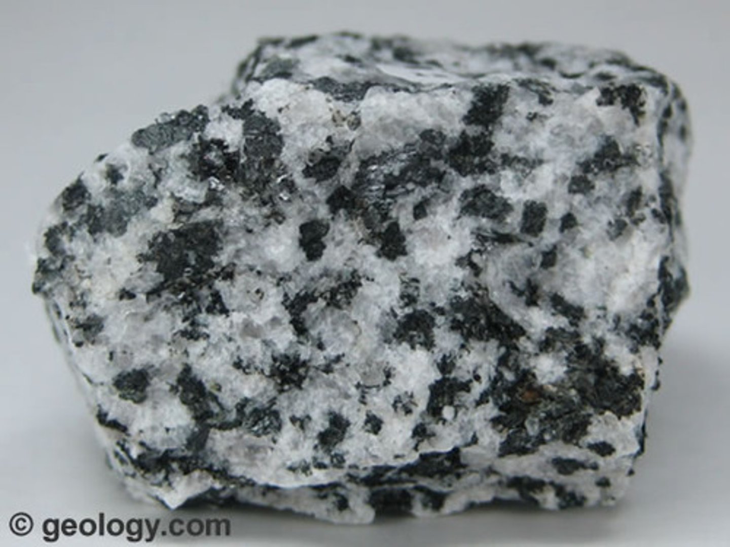 <p>- Igneous rock<br>- Intermediate<br>- Course-grained crystalline</p>