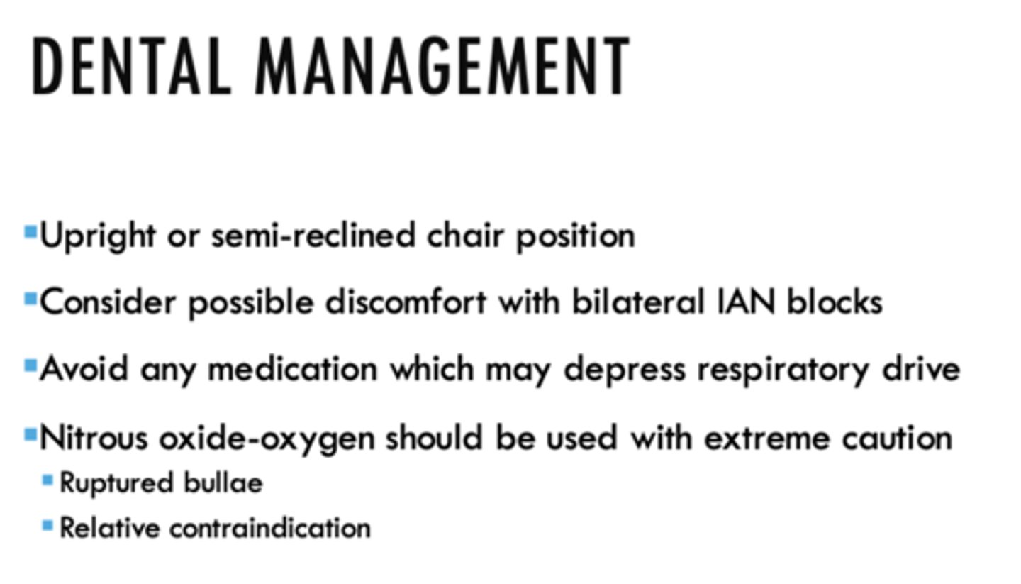 <p>- Ruptured bullae</p><p>- Relative contraindication</p>