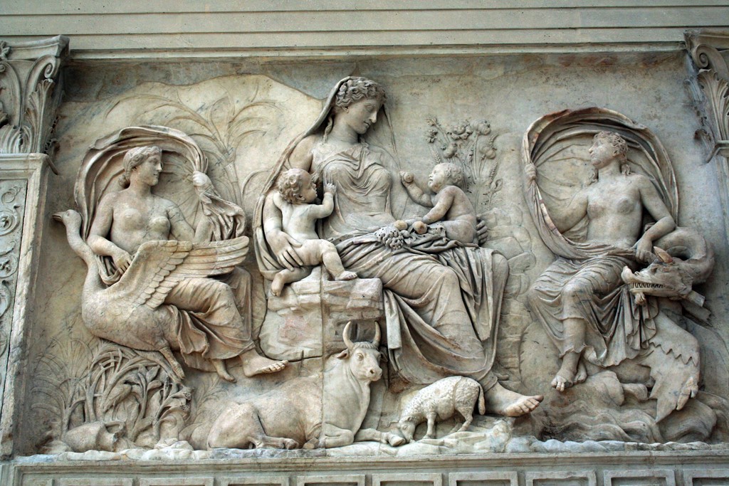 <p>East Side, left of Ara Pacis Augustae </p>