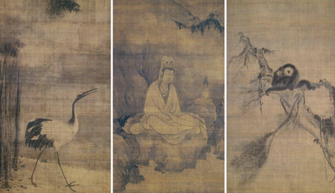 <p>significance of Guanyin, monkeys, and crane</p>