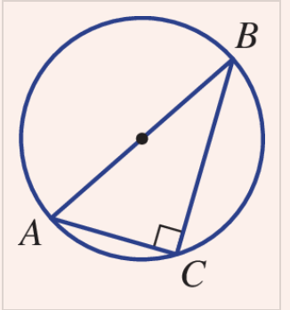 <p>The angle in a semicircle is 90∘</p>