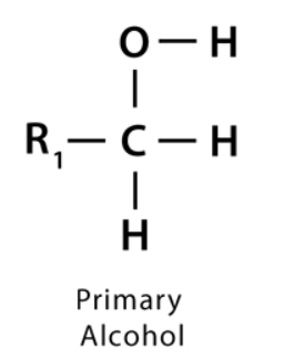 <p>an alcohol whose -OH group is bonded to a carbon only directly bonded to 1 other methyl groups</p>