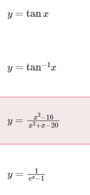 <p><span>Which of the following functions of x is guaranteed by the Extreme Value Theorem to have an absolute maximum on the interval [0,4] ?</span></p>
