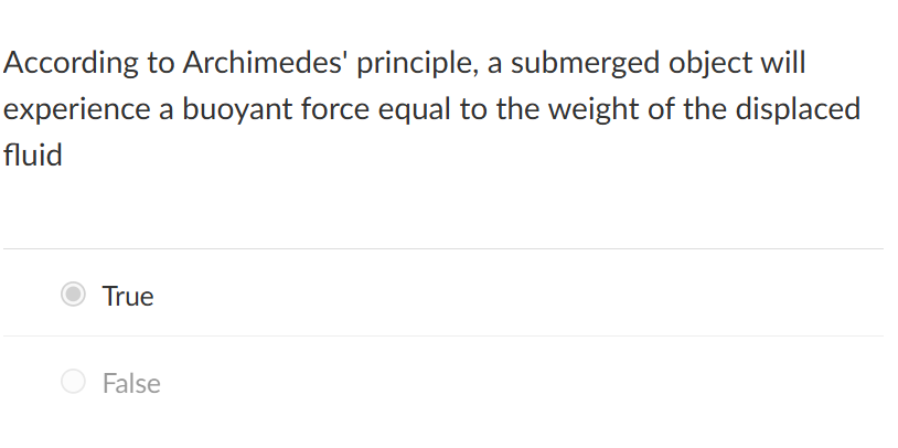 <p>archimedes principle</p>