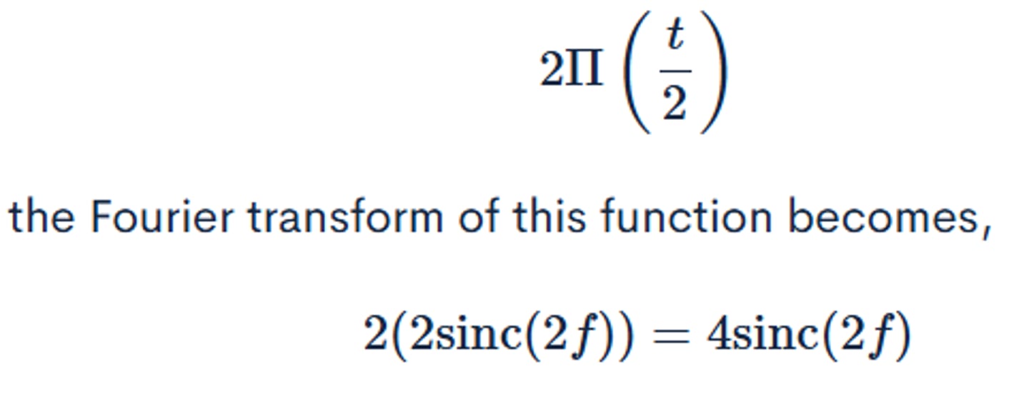 <p>Using the Fourier transform pair, substitute in the amplitude and total duration.</p>