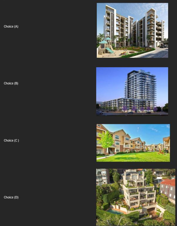 Which of the images below correspond to a "garden style apartment"?
