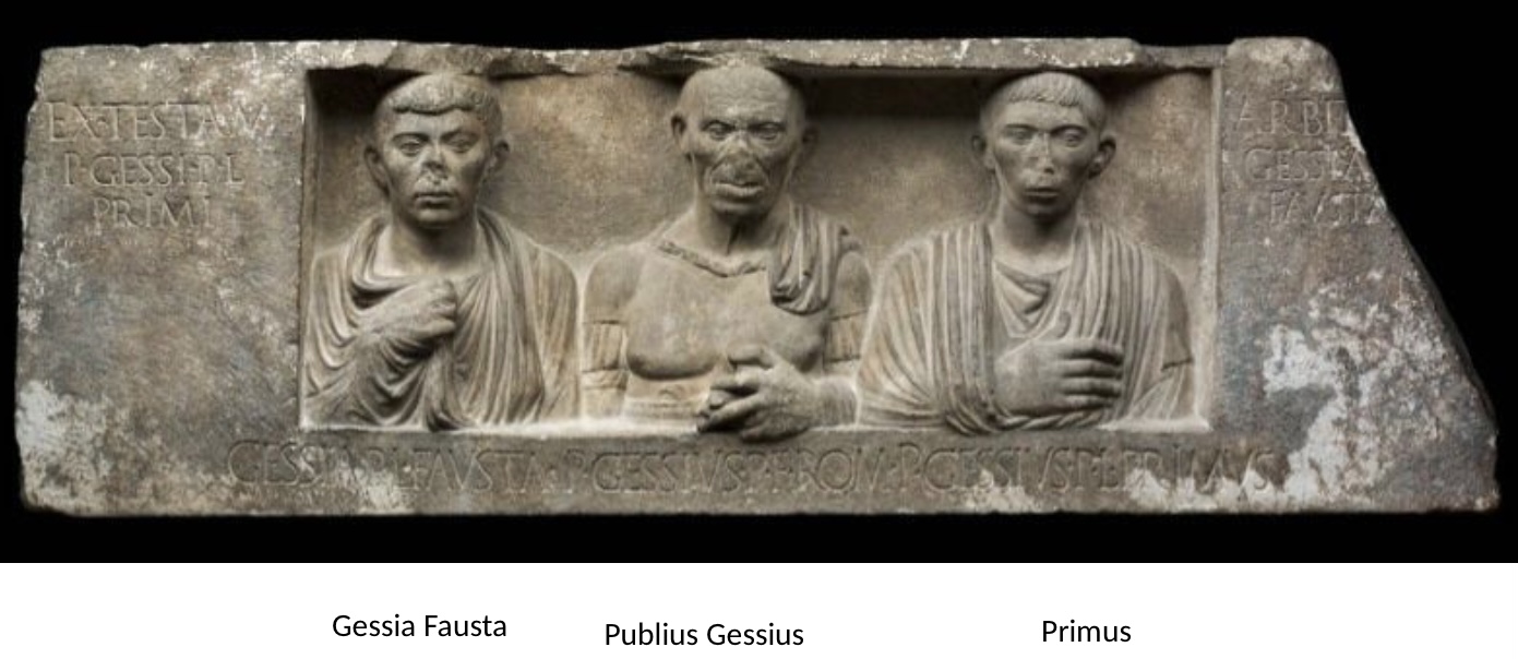 <p>Gessius family tomb relief</p>