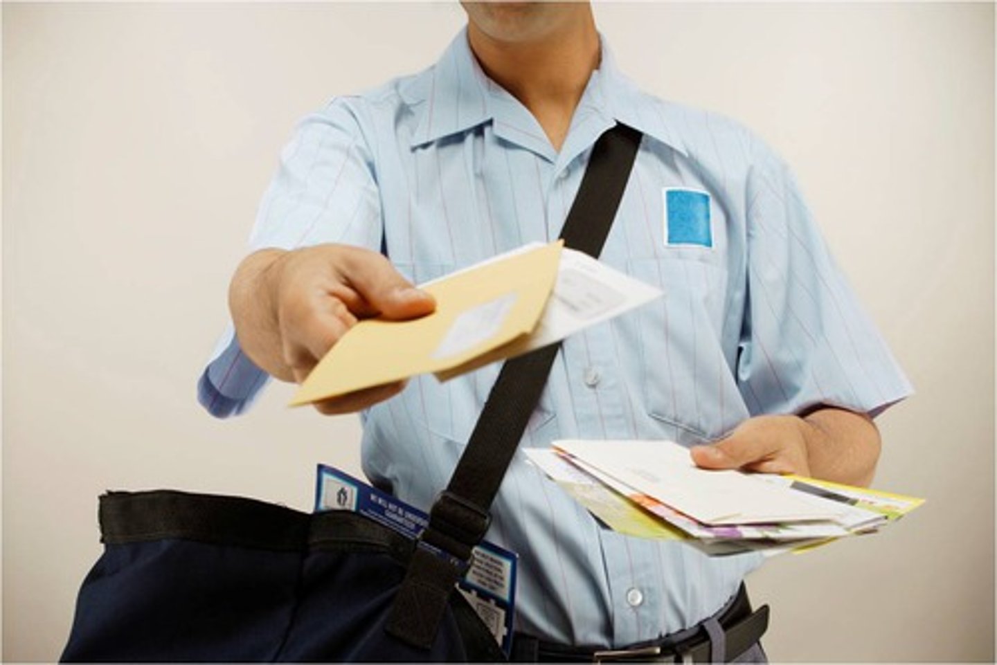 <p>to sort and hand out, distribute the mail</p>