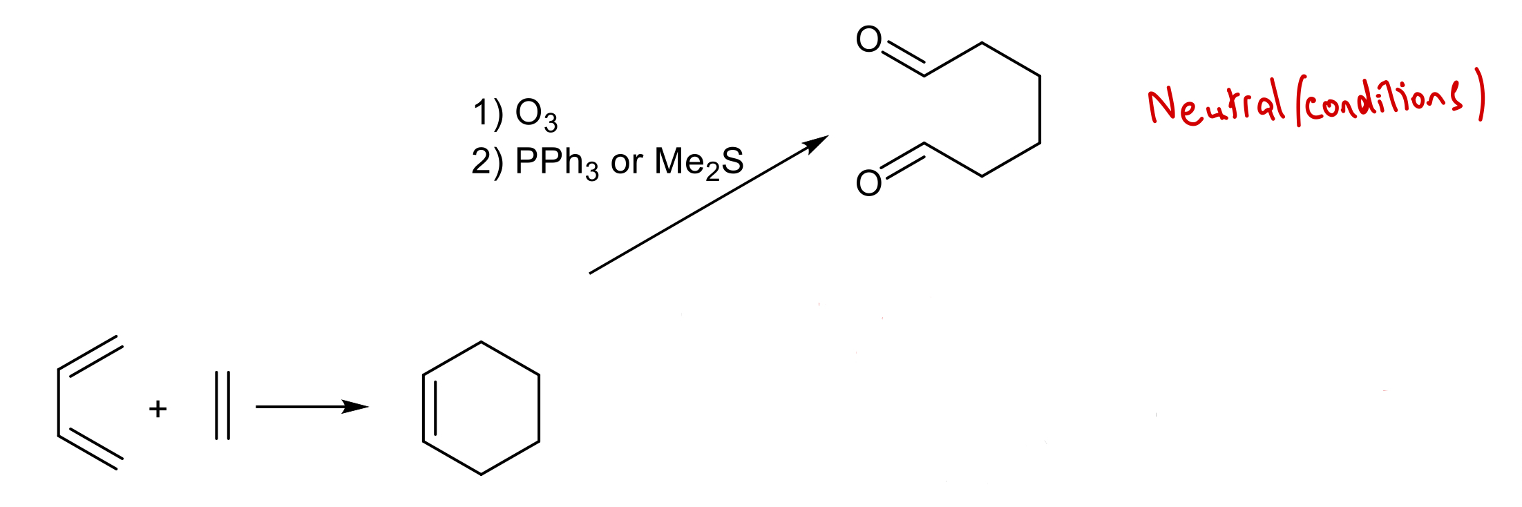 <p>1) O<sub>3</sub></p><p>2) PPh<sub>3</sub> or Me<sub>2</sub>S</p>