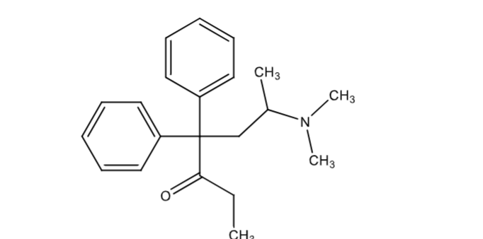 <p>ring opened phenylpiperidine derivative</p><p>L-isomer = active</p><p>analgesic</p><p>DOA = 4-8h</p><p>elimination t ½ = 8-59h</p><p>more potent than morphine</p>