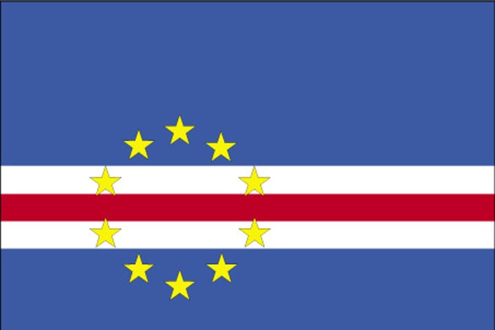 <p>10 stars = the main islands of the nation (a chain of islands off the coast of West Africa).</p><p>Blue = the ocean and the sky. </p><p>Band of white and red = the road toward the construction of the nation, peace (white), and effort (red). </p>