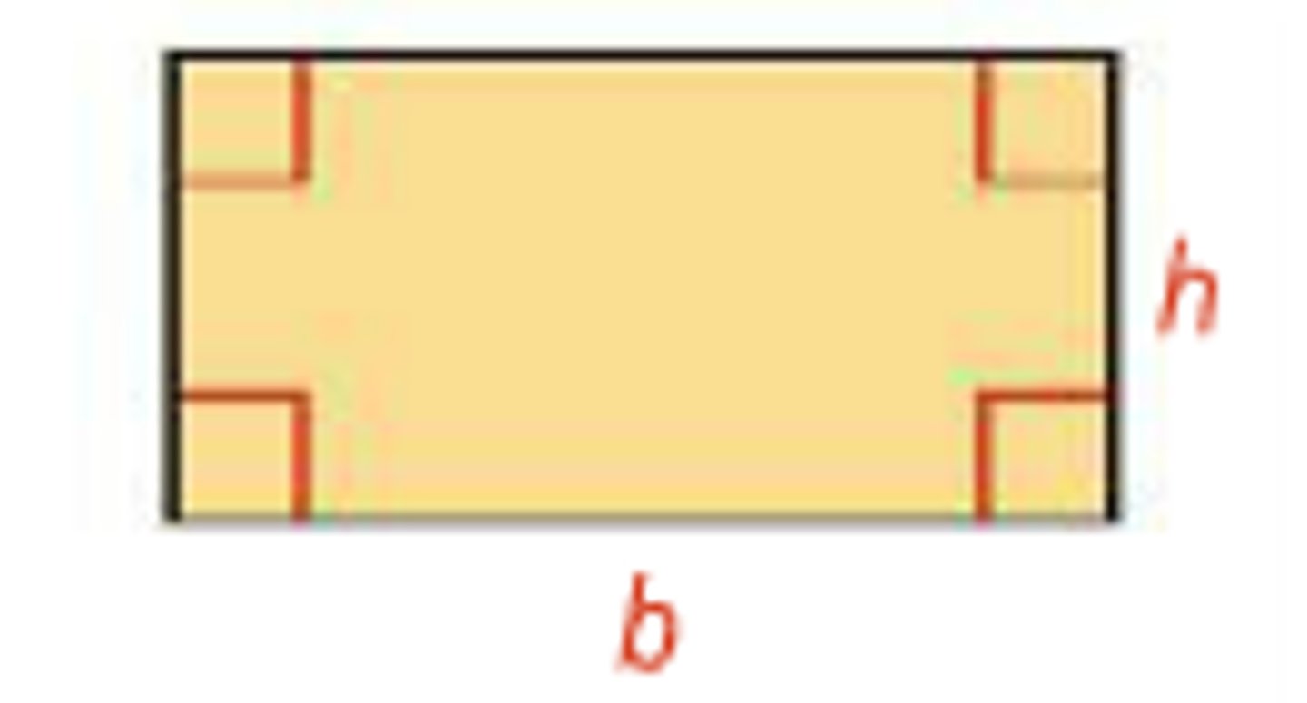 <p>A=bh or A=lw</p>
