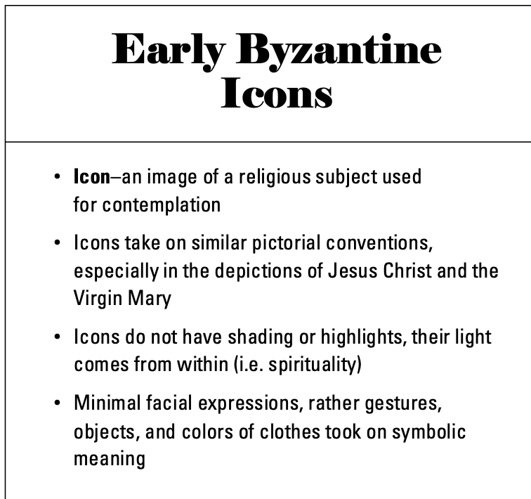 <p><span><span>Christ blessing, icon, Monastery of Saint Catherine, Mount Sinai, Egypt, sixth century. Encaustic on wood, 2' 9" ́ 1' 6"</span></span></p>