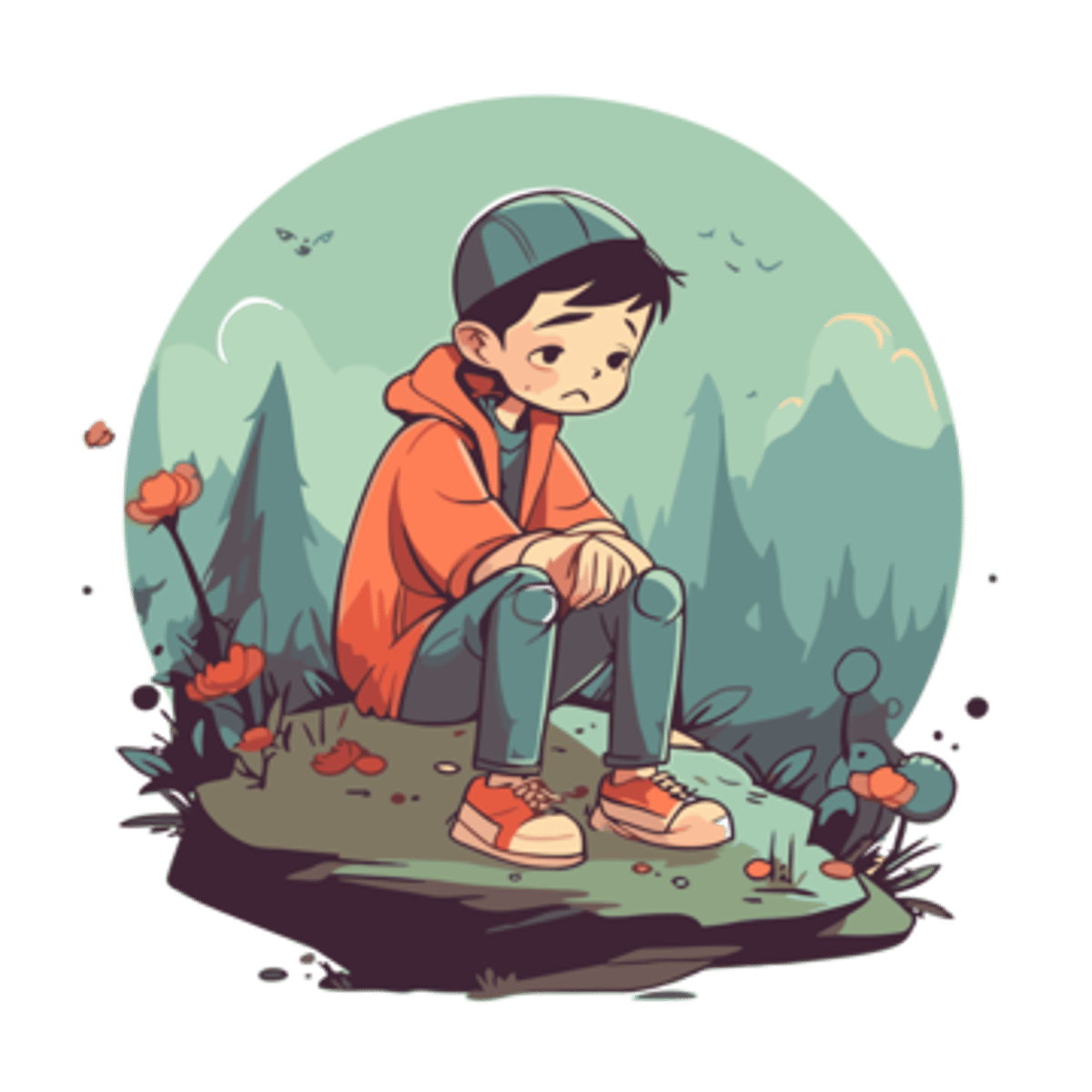 <p>lonely, alone</p>