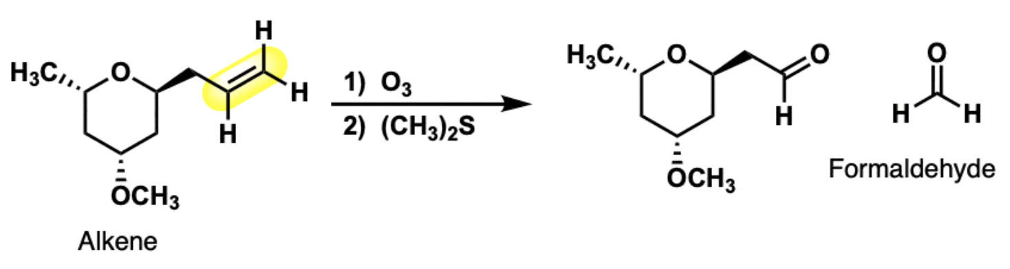 <p>Cleaves alkenes</p>