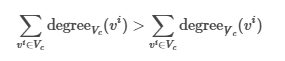 <p>The sum of all vertices’ degrees in the subgraph compared to the sum of all vertices’ degrees in the subgraph compared to outside the subgraph.</p>