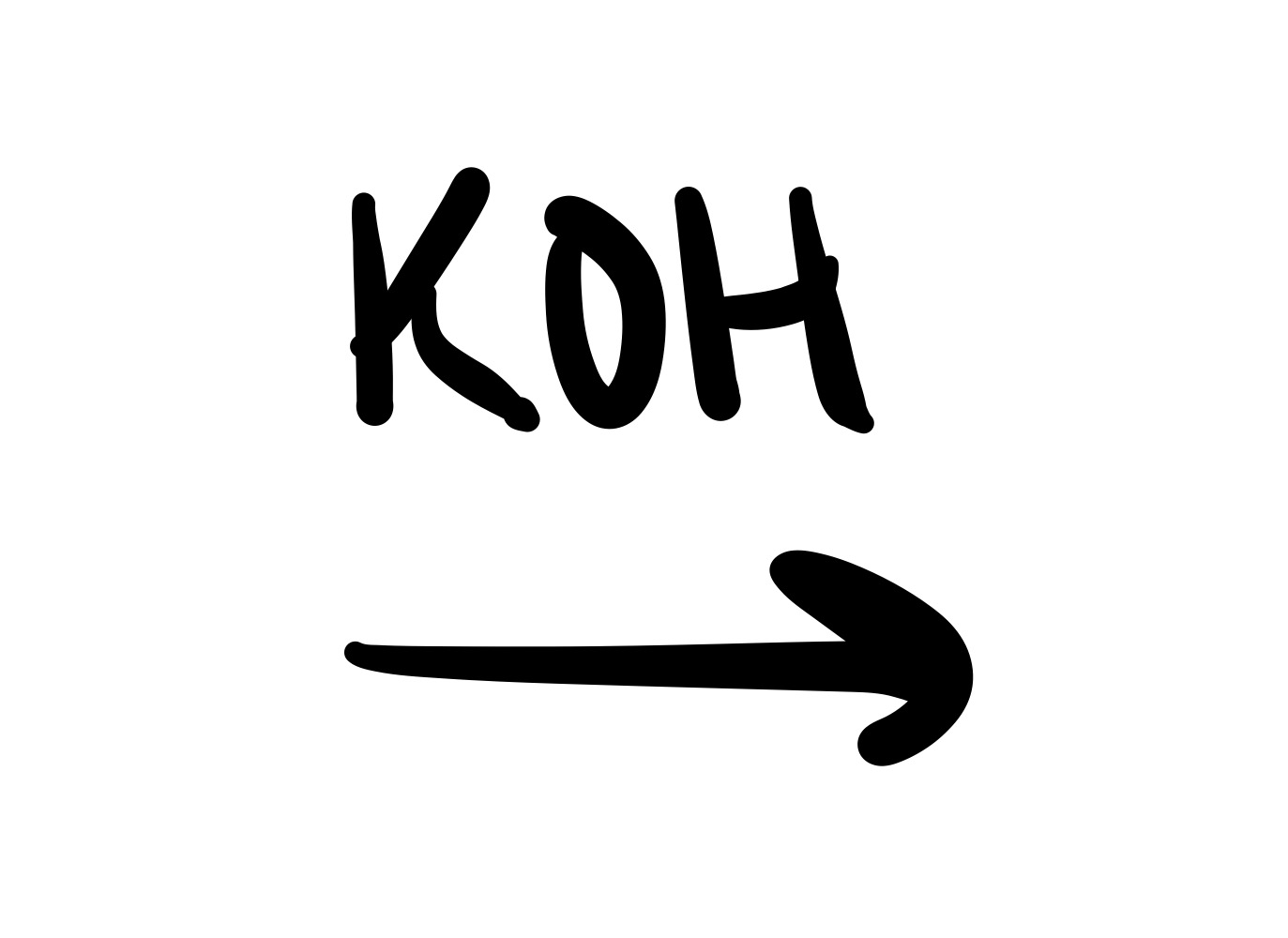 <p>KOH - Br leaves, and single chain is changed to a double bond </p>