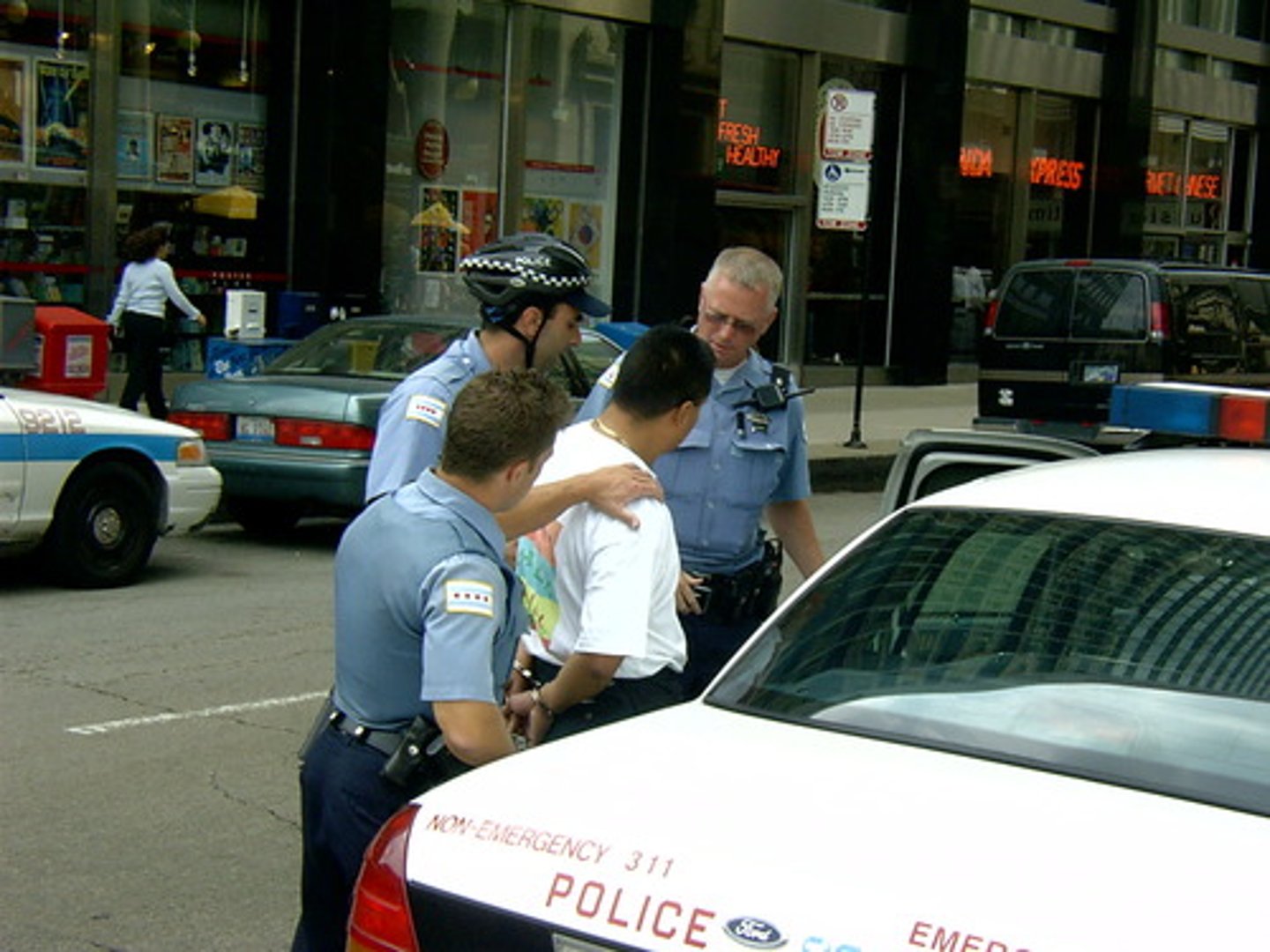 <p>take a suspect into custody</p>
