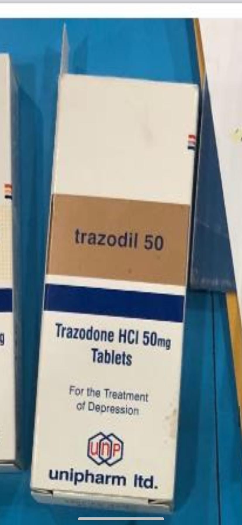 <p>Trazodone for Unipharm company </p><p>These drug cause sedation and priapism</p><p></p>