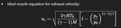 <p>Exhaust Velocity</p><p>Hot to maximize u<sub>e</sub>?</p>