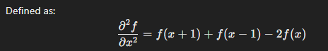 <p>measures the rate of change of the first order derivative (i.e. how quickly the edges change)<br>used for <strong>emphasizing edges</strong> and finding zero crossings</p>